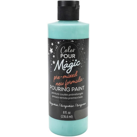 American Crafts Color Pour Magic Pre-Mixed Paint 8oz - Turquoise*^