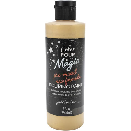 American Crafts Color Pour Magic Pre-Mixed Paint 8oz - Metallic Gold*^  LIMIT 1 PER ORDER