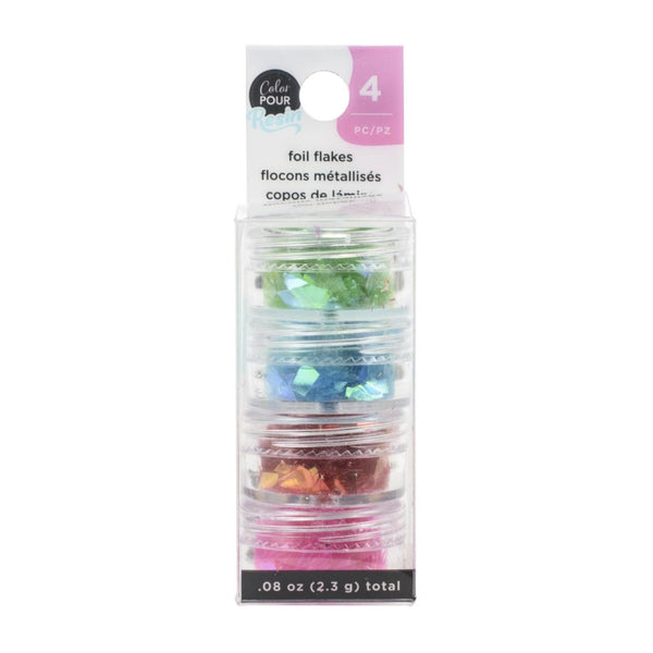 American Crafts Colour Pour Resin Mix-Ins 4 pack - Foil Flakes - Primary