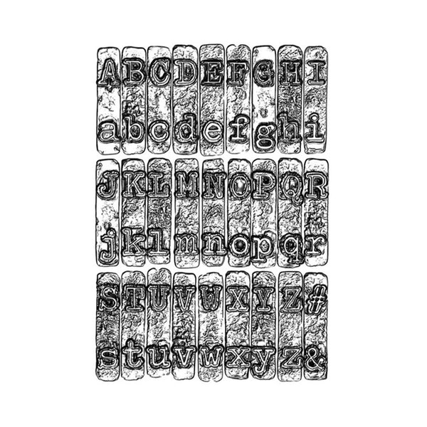 Poppy Crafts 3D Embossing Folder #17 - Rocky Alphabet - Upper & Lower Case