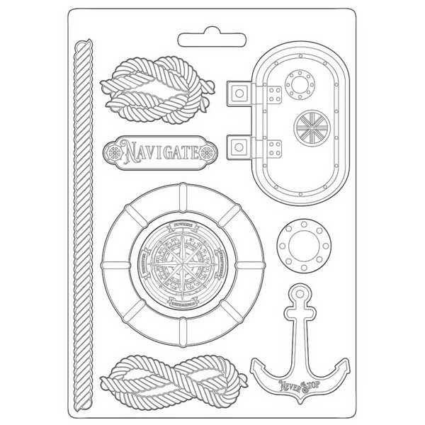 Stamperia Soft Maxi Mould 8.5"x11.5" - Navigate, Lady Vagabond Lifestyle