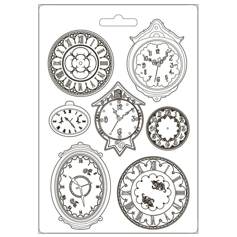 Stamperia Soft Maxi Mould 8.5"X11.5" - Clocks, Garden Of Promises*
