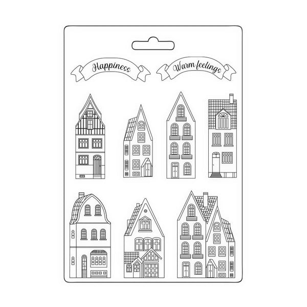 Stamperia Soft Maxi Mould A4 - Christmas Cozy Houses