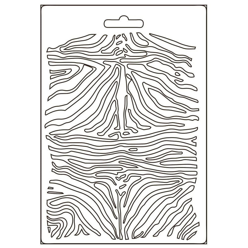 Stamperia Soft Maxi Mould A5 - Zebra Pattern, Savana