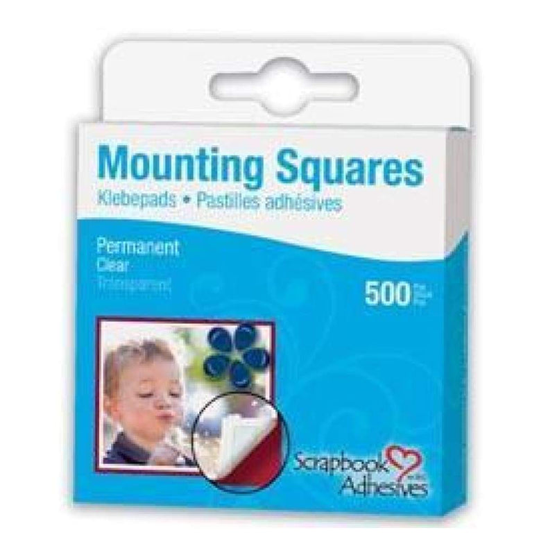 3L Mounting Squares Transparent - 500 Pack - Clear