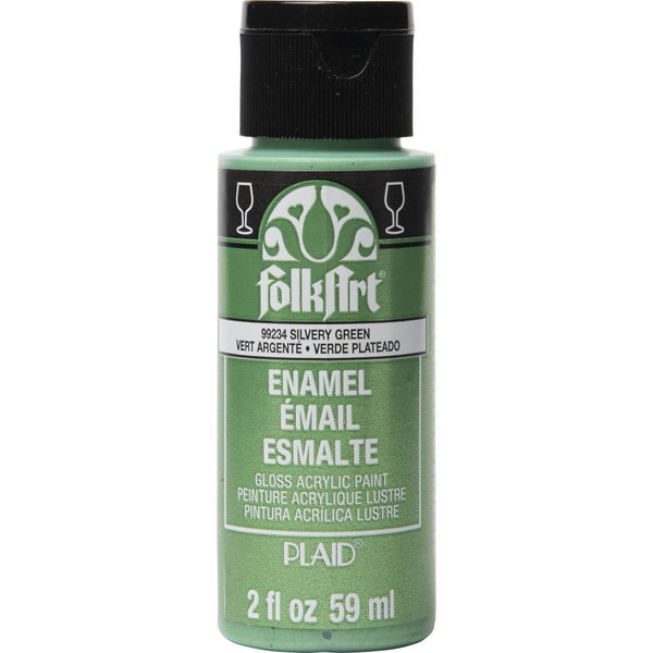 FolkArt - Enamel Paint 2oz - Metallic Silvery Green