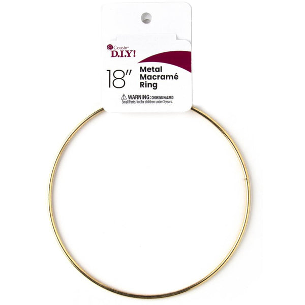 Cousin Metal Macrame Ring 18" - Gold