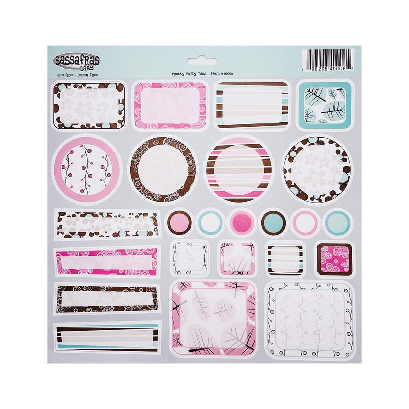 Sassafras Lass - 12x12 Pretty Polly Die-Cut Tags, Single Sheet*