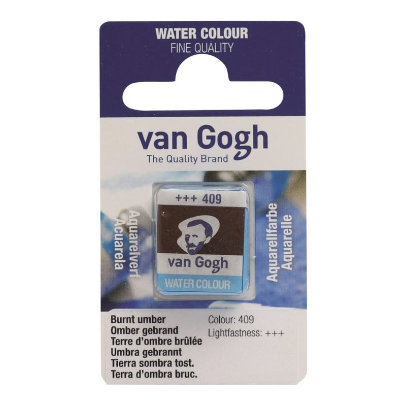 Talens - Van Gogh Watercolour half pan - BURNT UMBER 409