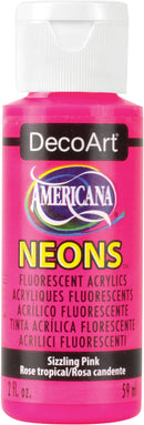 Americana Neons Fluorescent Acrylic Paint 2oz - Sizzling Pink
