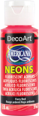Americana Neons Fluorescent Acrylic Paint 2oz - Fiery Red