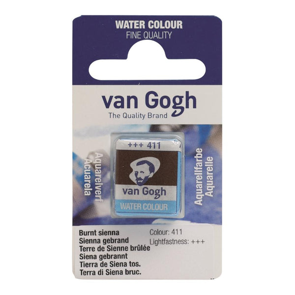 Talens - Van Gogh Watercolour half pan - BURNT SIENNA 411