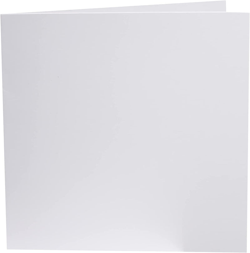 Poppy Crafts 300GSM 135X135MM Card blank - White - Pack of 25