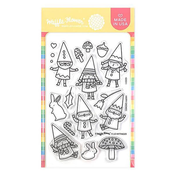 Waffle Flower Crafts Clear Stamps 4in x 6in - Happy Gnomes