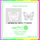 Waffle Flower Stencil 6"X6" - Single Butterfly