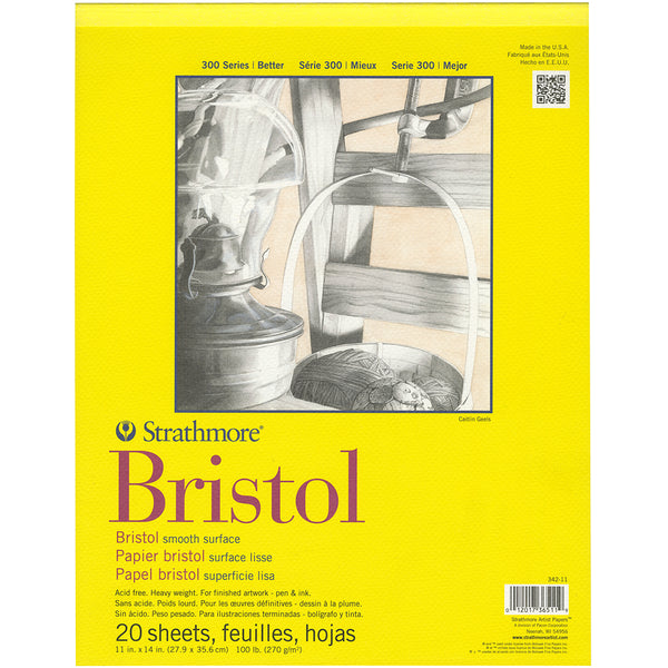 Strathmore Bristol Smooth Paper Pad 11"x 14" - 20 Sheets