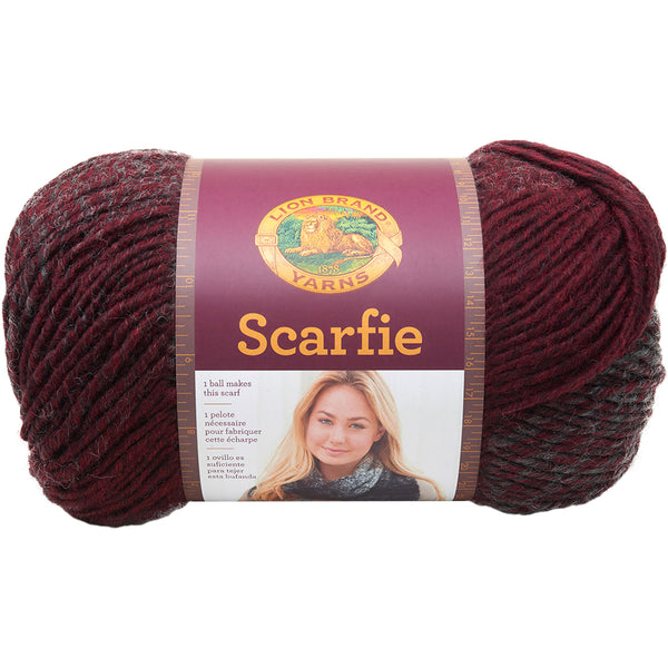 Lion Brand Scarfie Yarn - Oxford/Claret 150g