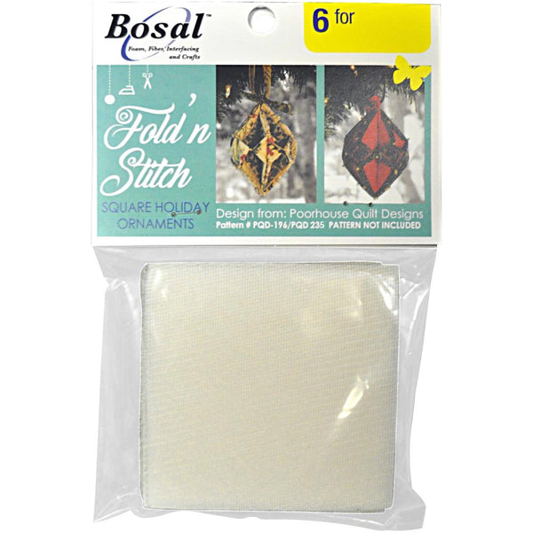 Bosal Foldn Stitch Holiday Ornaments 6 pack Square 3.5in*