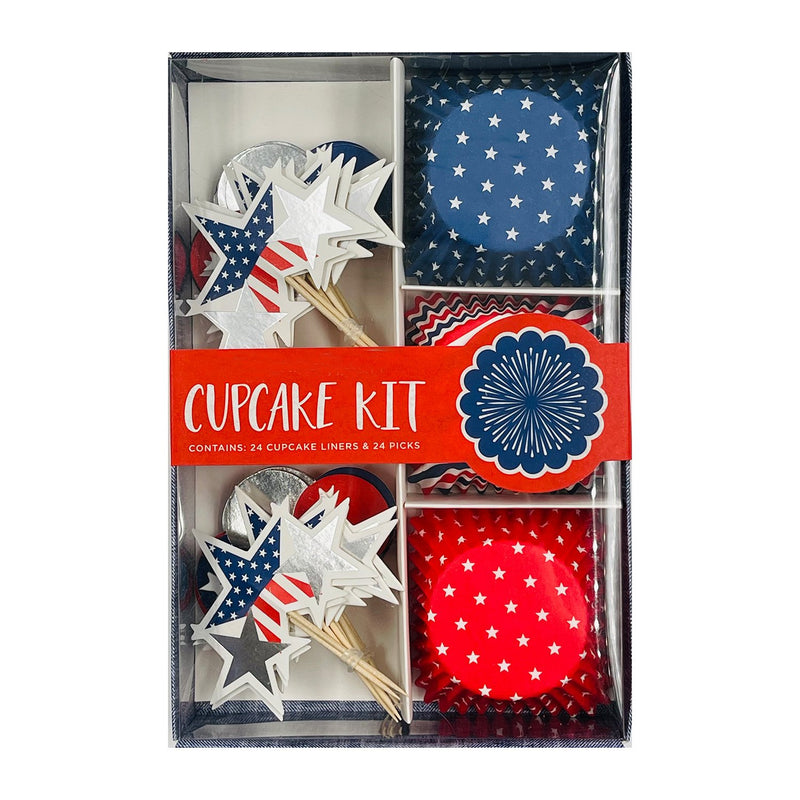 Poppy Crafts Red, White & Blue Cupcake Kit 48pcs