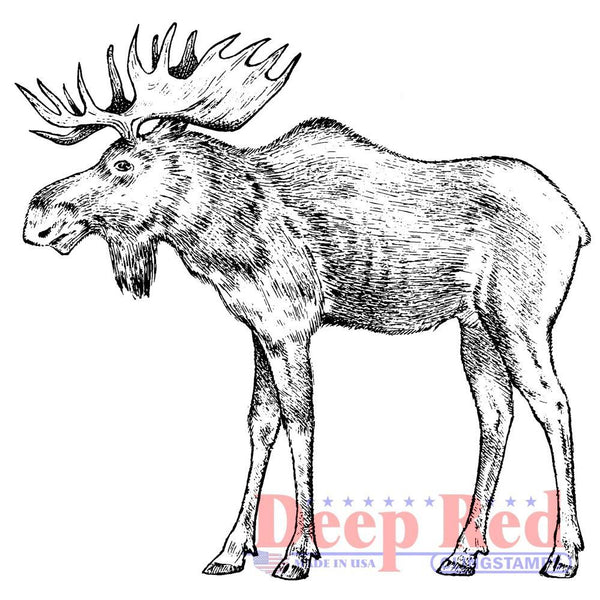 Deep Red Cling Stamp 3.2in x 3in - Moose*