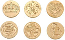 Poppy Crafts Wax Seal Stamp Set Brass Head 6pcs, Wooden Handle