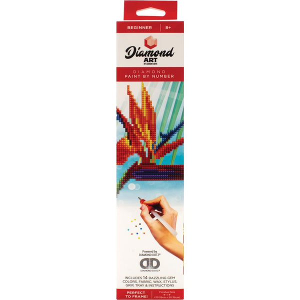 Leisure Arts Diamond Art Beginner Kit 8 inch X8 inch Bird Of Paradise