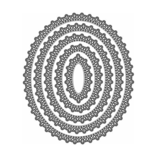Poppy Crafts Cutting Dies #507 - Large Nesting - Oval Doily