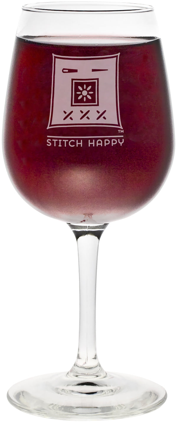 K1C2 Stitch Happy Wine Glass In Box 12oz - Don't Give A Stitch*