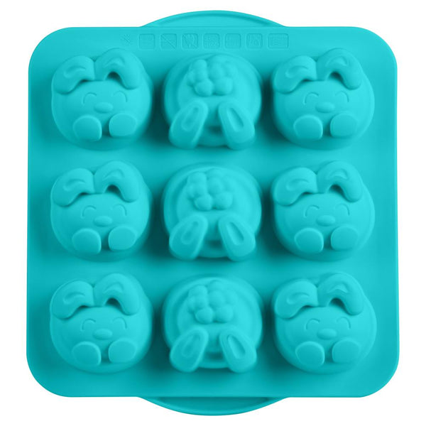 Trudeau Silicone Cupcake Pan - Teal Bunny*