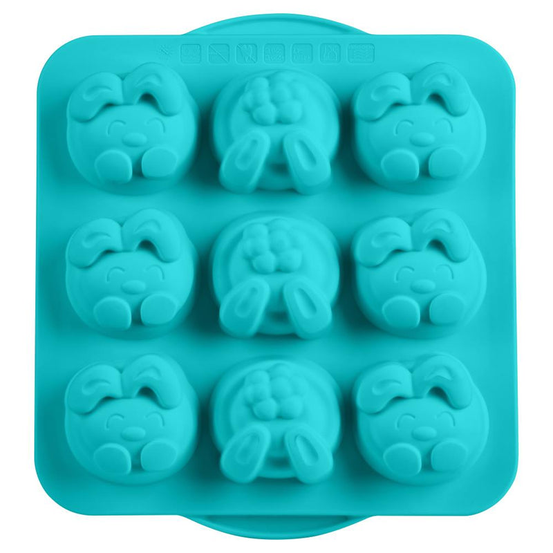 Trudeau Silicone Cupcake Pan - Teal Bunny*