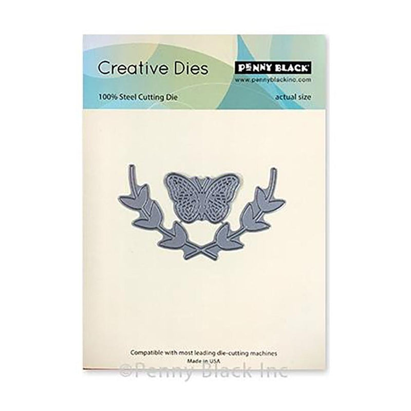 Penny Black Creative Dies - Butterfly & Leaves 3.4 inch X2 inch