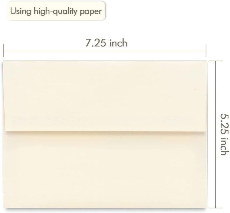 Poppy Crafts 5x7in Envelopes - Luxury Ivory - Pack of 50