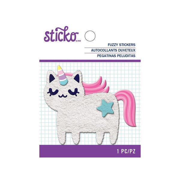 American Crafts - Sticko - Fuzzy Stickers - Cat Unicorn