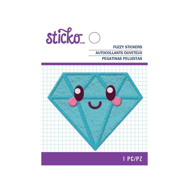 American Crafts - Sticko - Fuzzy Stickers - Kawaii Diamond
