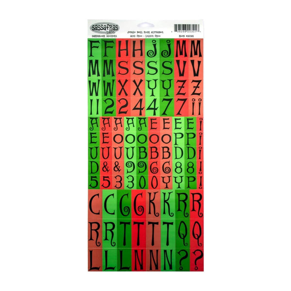 Sassafras Lass - Jingle Bell Rock Cardstock Alphabet Stickers  -  Red and Green*