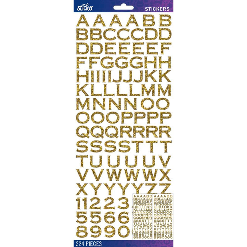Sticko Alphabet Stickers Gold Poster