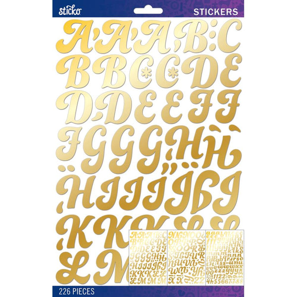 Sticko Alphabet Stickers - Gold Foil Funki Dori Large
