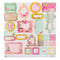 Prima Marketing Chipboard Stickers 25 pack - Shapes with Glitter Accents - Melody Collection