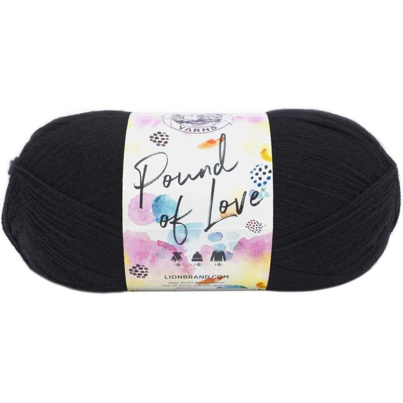 Lion Brand Pound Of Love Yarn - Black 448g