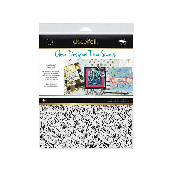Deco Foil Clear Toner Sheets 8.5"x11" - 4 pack - Floral Sketch*