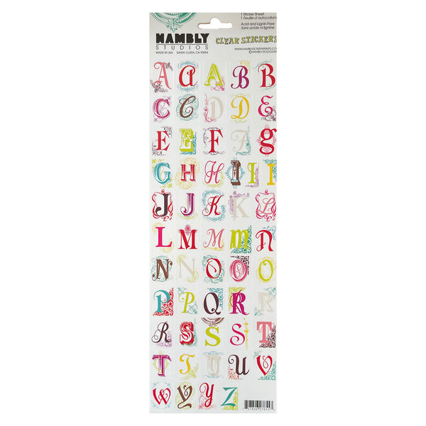 Hambly Studios Clear Stickers - Fancy Alphabet