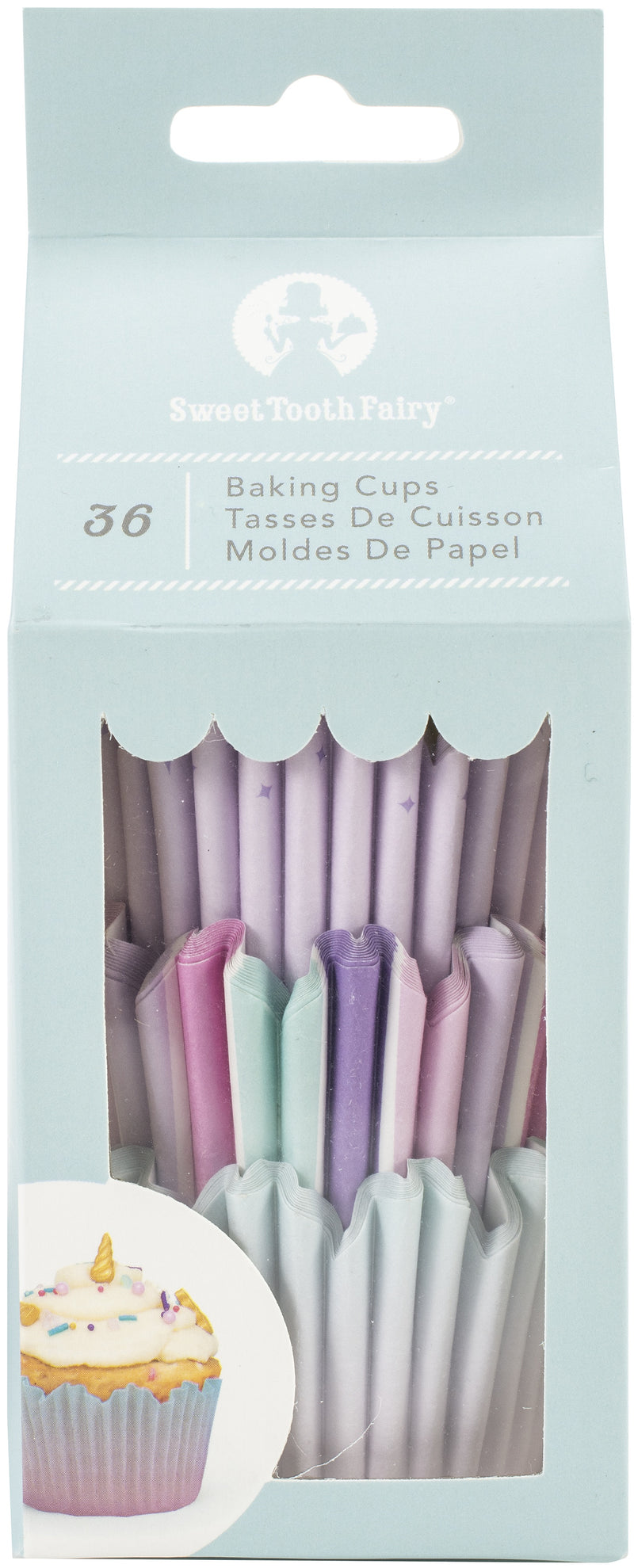 Sweet Tooth Fairy Born To Sparkle Standard Baking Cups - Purple Stripes 36/Pkg