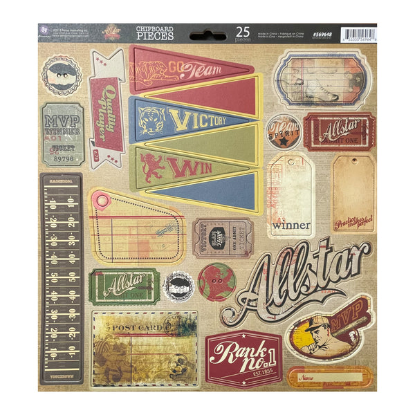 Prima Marketing 12"x12" Allstar Chipboard 25 Pieces*