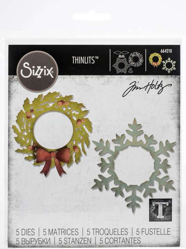 Sizzix - Thinlits Dies By Tim Holtz - Wreath & Snowflake