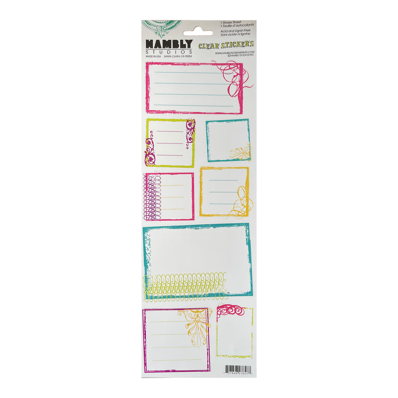 Hambly Studios Clear Stickers - Pretty Tags