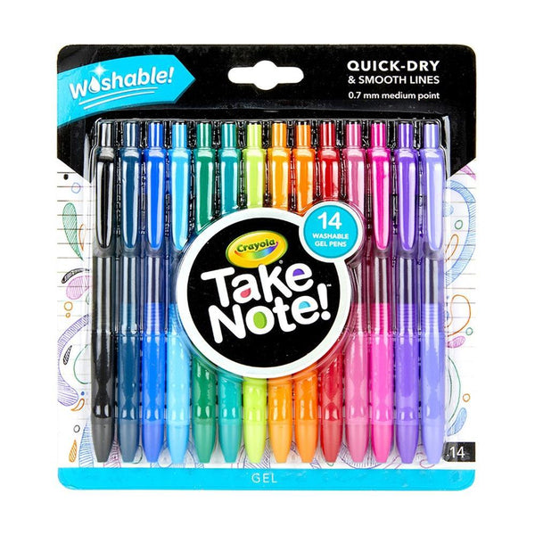 Crayola Take Note! Washable Gel Pens 14 pack