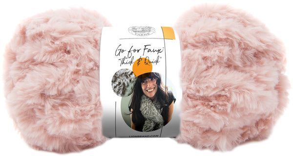 Lion Brand Go For Faux Thick & Quick Yarn - Pink Poodle 100g