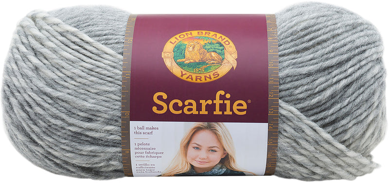 Lion Brand Scarfie Yarn - Cream/Silver 150g