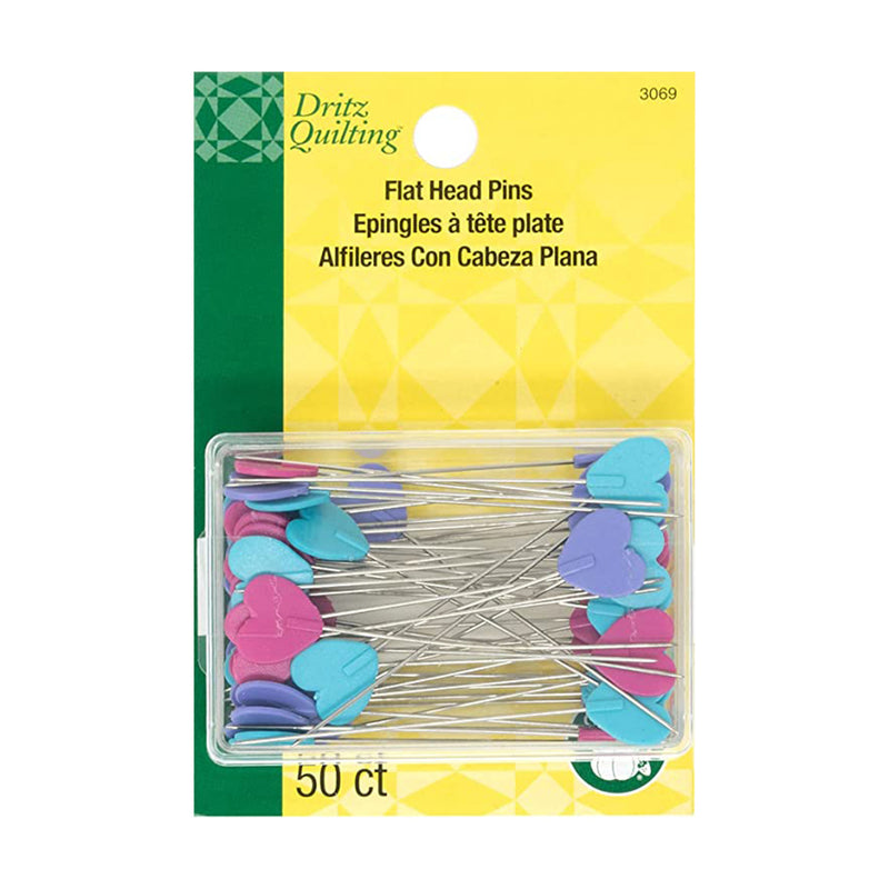 Dritz Quilter's Flat Love Heart Pins 50 Pack