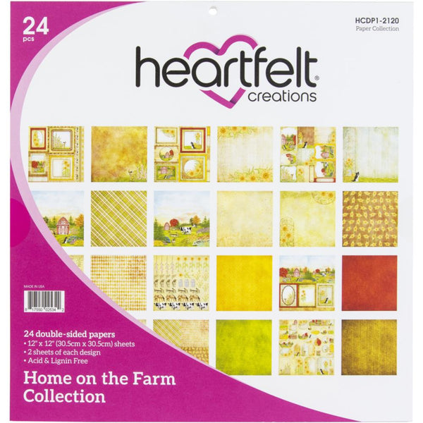 Heartfelt Creations Double-Sided Paper Pad 12in x 12in 24 Pack- Home On The Farm